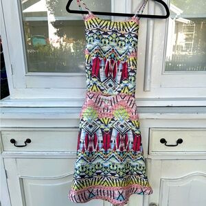 Backless Patterned Mini Dress